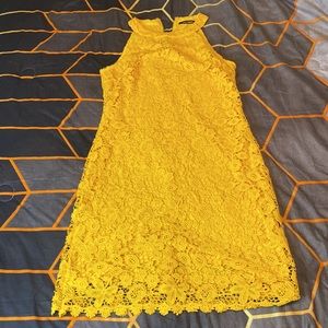 Yellow Lace Bodycon Dress